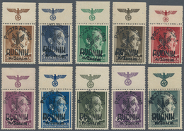 01575 Polen - Lokalausgaben 1944/45: 1944: RUDNIK Nad Sanem. Set Of 10 Stamps With Local Overprint "Poczta - Other & Unclassified