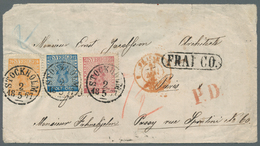 01608 Schweden: 1867 (2 May) Cover To Paris, Franked Wlth 12ore, 24ore, And 50 Ore Coat Of Arms Issue, Pre - Unused Stamps