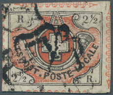 01618 Schweiz: 1850, 2 ½ Rp. "Winterthur" (Mi.Nr. 4), Voll- Bis Breitrandiges Kabinettstück Mit Schwarzer - Unused Stamps