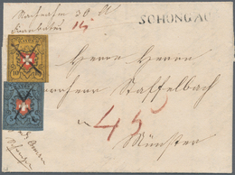 01624 Schweiz: 1850 Rayon II 10 Rp. Schwarz/rot/dunkelorangegelb (Type 16, Stein A1-U) Zusammen Mit Rayon - Neufs