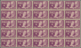 01627 Schweiz: 1945 PAX: Kompletter Satz In Bogenteilen Zu 25 Marken (5x5), Teils Mit Bogenrändern, Tadell - Unused Stamps