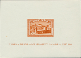 01673 Spanien: 1937, Toledo, Both Souvenir Sheets Imperforate, Unmounted Mint. Only 5.000 Issued. Mi. 1.30 - Oblitérés
