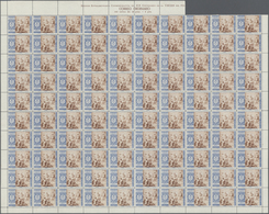01678 Spanien: 1940, Virgin Of Pilar, 10pts.+4pts., Sheet Of 100 Stamps (multiple Foldings/partly Separate - Gebruikt