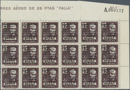 01689 Spanien: 1951, Canary Island's Visit, 25pts. Lilac-brown With Number "A001,803", Marginal Block Of 1 - Oblitérés