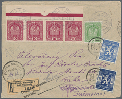 01704 Tschechoslowakei - Lokale Revolutionsausgaben 1918: 1918, COMBINATION COVER AUSTRIA/POSTA SKAUTU, Re - Brieven En Documenten