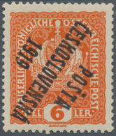 01711 Tschechoslowakei: 1919, "Posta Ceskoslovensko" Overprints, 6h. Reddish Orange With INVERTED Black Ov - Cartas & Documentos