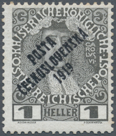 01715 Tschechoslowakei: 1919, "Posta Ceskoslovenska" Overprint On 1h. Grey WITHOUT "PORTO" Surcharge, Unmo - Cartas & Documentos