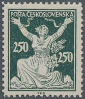 01719 Tschechoslowakei: 1919/1920, Definitives 250h. Blackish Green, Perf. 13¾, Unmounted Mint, Signed Kar - Brieven En Documenten