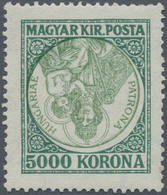 01733 Ungarn: 1923, 5000 Kr Dark Green And Yellow Green Madonna And Child, Printing Error INVERTED CENTER, - Lettres & Documents