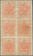 01807 Österreich: 1850/54: 3 Kreuzer Stumpfrosa, Maschinenpapier Type III C, Im Senkrechten Ungebrauchten - Neufs