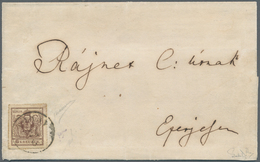 01813 Österreich: 1850: 6 Kreuzer Braun, Handpapier Type III, Linien-Durchstich 14 (sogenannter "Tokayer D - Ungebraucht