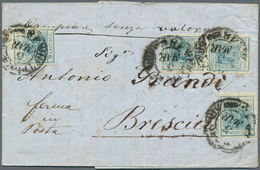 01817 Österreich: 1850, "Muster Ohne Wert"-Brief Mit Viermal 9 Kreuzer In Seltener Type IIa Von Triest Nac - Unused Stamps