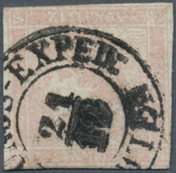 01824 Österreich: 1851, 30 Kr. Rosa In Type I B, Sogenannter "ROSA MERKUR" Mit Zentrischem K2 "ZEITUNGS-EX - Unused Stamps