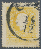 01825 Österreich: 1858, 2 Kreuzer Gelb, Type II, Mit Vorderseitigem DOPPELDRUCK, Letzterer Als FARBLOSER B - Ongebruikt