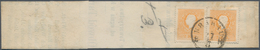 01828 Österreich: 1858, 2 Kreuzer Orange, Waagerechtes Paar In Frischer Farbe Und Tadellos Gezähnt, Entwer - Unused Stamps