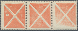 01835 Österreich: 1858 - 1859, Kleines Hellrotes Andreas-Kreuz Im Waagerechten Dreier-Streifen, Mit Einem - Unused Stamps