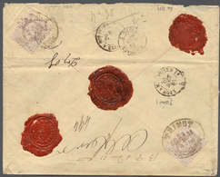 01847 Österreich: 1867, 25 Kreuzer Lilagrau, Feiner Druck, Zwei Exemplare Rückseitig Sowie 10 Kr. Dunkelbl - Ungebraucht
