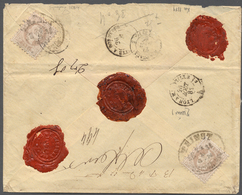 01847 Österreich: 1867, 25 Kreuzer Lilagrau, Feiner Druck, Zwei Exemplare Rückseitig Sowie 10 Kr. Dunkelbl - Nuevos