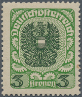 01852 Österreich: 1920, 3 Kr Dunkelgrün/schwarz Auf Dickem Grauen Papier, Tadellos Postfrisch, Signiert Wa - Unused Stamps