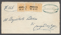 01862 Österreich - Lombardei Und Venetien: 1850: 5 C. Ockergelb, Doppelseitiger Druck, Rückseitig Aufrecht - Lombardije-Venetië