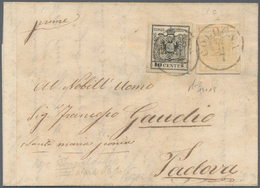 01864 Österreich - Lombardei Und Venetien: 1850 5 C. Ockergelb Mit Zusätzlich Rückseitigem, Verschobenem D - Lombardo-Vénétie