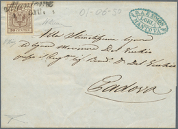 01870 Österreich - Lombardei Und Venetien: 1850: "MANTOVA 1 GIU" (1850) Auf 30 C Braun Auf Brief (ohne Sei - Lombardije-Venetië