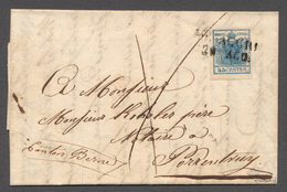 01877 Österreich - Lombardei Und Venetien: 1850: 45 C. Dunkelblau, Type I, Geripptes Papier, Breitrandig A - Lombardo-Vénétie