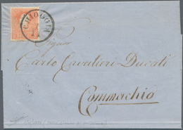 01883 Österreich - Lombardei Und Venetien: 1858, 5 S Rot, Type I, Einzelfrankatur Auf Komplettem Faltbrief - Lombardije-Venetië