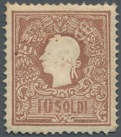 01884 Österreich - Lombardei Und Venetien: 1858/59: Kaiser Franz Josef, 10 Soldi Lilabraun, Voller Origina - Lombardije-Venetië