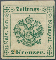 01898 Österreich - Lombardei Und Venetien - Zeitungsstempelmarken: 1853, 2 Kr Dunkelgrün, Type I, Unterart - Lombardije-Venetië