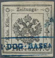 01900 Österreich - Lombardei Und Venetien - Zeitungsstempelmarken: 1859, 1 Kr Schwarz, Allseits Vollrandig - Lombardije-Venetië