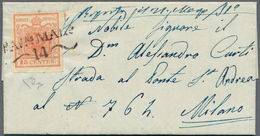 01904 Österreich - Lombardei Und Venetien - Stempel: 1851: "GRAV.NA MAR.O 14" SD (13 Punkte) Auf 15 C Type - Lombardo-Venetien