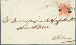 01913 Österreich - Lombardei Und Venetien - Stempel: 1850: S. ANGELO, SD (13 Punkte) Auf 15 C Auf Brief Na - Lombardije-Venetië