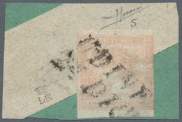 01916A Österreich - Lombardei Und Venetien - Stempel: UDINE: 1851, (30 Kr.) Rosa Zeitungsmarke, Sog. "ROSA - Lombardije-Venetië
