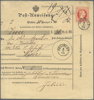 01926 Österreich - Verwendung In Ungarn: 1870, 5 Kr Rot Franz-Josef Postanweisungs-Ganzsache, Entwertet Mi - Andere & Zonder Classificatie