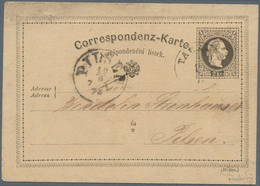 01927 Österreich - Ganzsachen: 1871/1873, Correspondenz-Karte Mit Wertstempeleindruck Zu 2 Kreuzer SCHWARZ - Autres & Non Classés