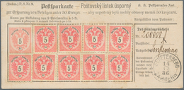 01928 Österreich - Ganzsachen: 1883, 5 Kr Doppeladler Postsparkarte, Zweisprachiger Vordruck "deutsch-böhm - Autres & Non Classés