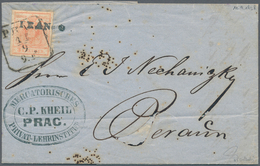 01931 Österreich - Stempel: 1850/1854, 3 Kr Hellrot, Maschinenpapier, Allseits Vollrandig, übergehend Entw - Máquinas Franqueo (EMA)