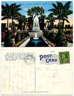 United States 1937 Postcard Memorial Fountain - Palm Beach, Florida - Palm Beach