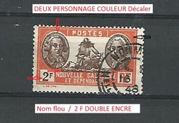 VARIÉTÉS 1928 / 1938 N° 157 FRANCE EX COLONIES CALÉDONIE BOUGAINVILLE ET LA PEROUSE  2F OBLITÉRÉ DOS CHARNIÈRE - Used Stamps