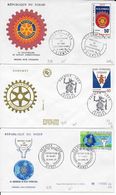 ROTARY CLUB - ENSEMBLE De 3 ENVELOPPES FDC - - Rotary, Lions Club