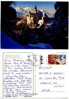 Delcampe - Germany 1996 Postcard Royal Castle Neuschwanstein W/ Owl Slogan Cancel - Füssen