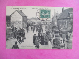 Delcampe - CPA 21 SAULIEU CHAMP DE FOIRE  CHARRETTES ANIMEE - Saulieu