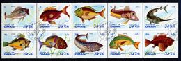 Delcampe - (lot 4) Oman Ob Série De 10 Tbres - Poissons - - Oman