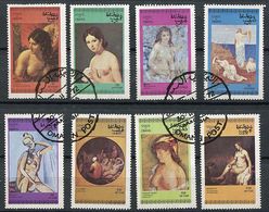 Delcampe - (lot 15 Bis) Oman Ob - Série De 8 Tbres - Tableaux De Nus - - Oman