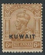 Delcampe - KUWAIT 6 Anna STAMP 1923 SG 9 - Great Britain Postage King George V - India Postage Overprinted MH - Kuwait