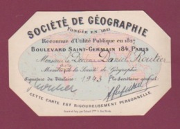 Delcampe - 170718  - CARTE De MEMBRE Société De Géographie - Bd St Germain 184 Paris 1943 - Geographical Maps