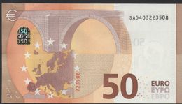 50 EURO ITALIA  SA  S021  Ch. "40"  - DRAGHI   UNC - 50 Euro