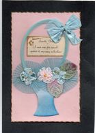 Delcampe - Sainte Catherine Panier Avec Fleurs En Tissus Et Noeud CPA Année 1945  EDIT La ROSE - St. Catherine