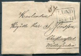 1841 Sweden Entire Lund - Christianstad - ... - 1855 Voorfilatelie